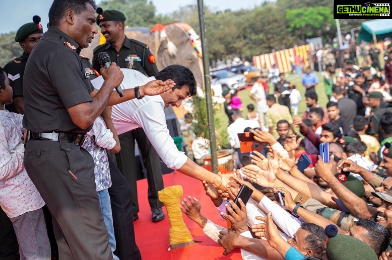 Jiiva Instagram - And that’s why we call them Indian Army !!! Such a pleasure colonel & his First Lady for inviting me as chief Guest for their prestigious Raising day celebration!!! Overwhelmed with all their love and Gestures !!!