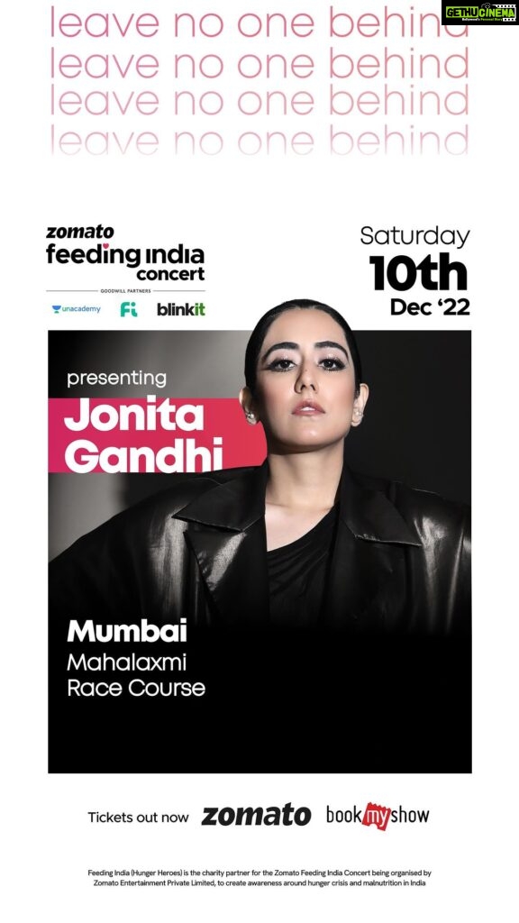 Jonita Gandhi Instagram - Watch me perform live with my band for the first time in Mumbai at the Zomato Feeding India Concert.❤ Join me in the movement for a malnutrition-free India and #LeaveNoOneBehind! Get your tickets via the link in bio. #ZomatoFeedingIndiaConcert #FeedingIndia. @feedingindia