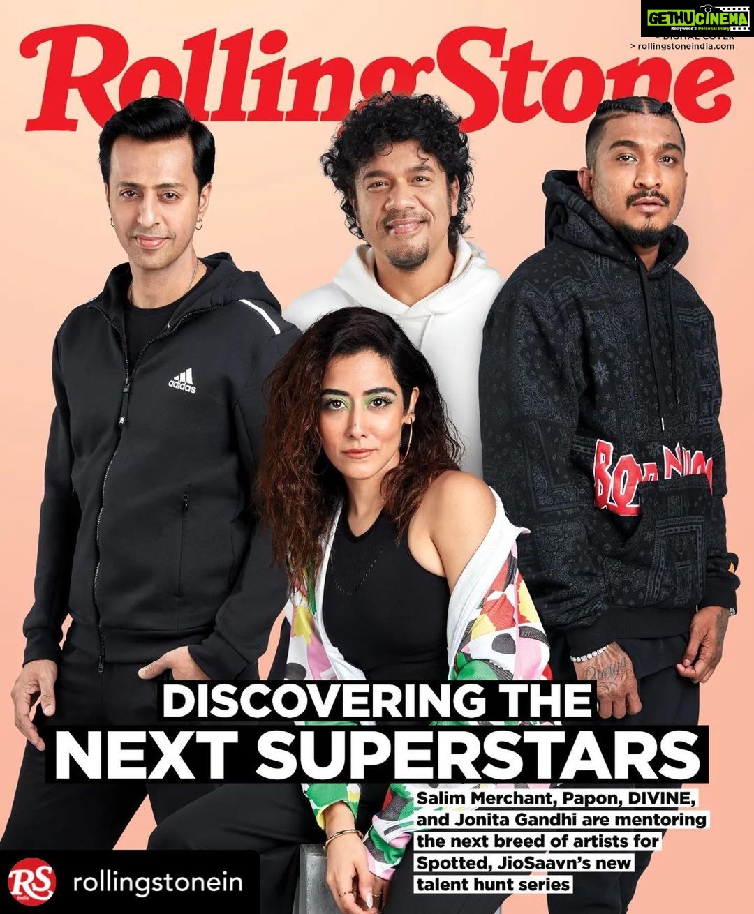 Jonita Gandhi Instagram - πππ @rollingstonein cover π Posted @withregram β’ @rollingstonein #DigitalCover: India's top musicians @vivianakadivine, @salimmerchant @jonitamusic @paponmusic appear on our digital cover this month. They gather for a new talent hunt, Spotted, in collaboration with @jiosaavn . Cover story by Jessica Xalxo (@iridescentkaleidoscope) Art director: Tanvi Shah (@tanvi_joel) Jonita, Salim & DIVINE's photographer: Prashin Jagger (@prashinjagger) Papon's photographer: Sukrit Nagaraj (@sukritnagaraj) Assistant: Daya Sansare (@daya.sansare) Equipment: Universal Lights (@lightsuniversal)