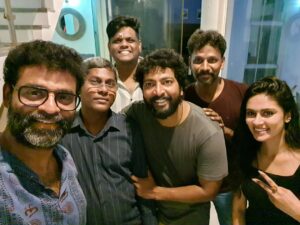 Kalaiyarasan Instagram - It's a wrap up 🤘🤘🤘🤘 Details soon ✨️ it was fantastic working with u thambi @kalaiyarasananbu and talented @priya_ubd  bunch of talented technicians #sivraj #praveen 🤗🤗🤗