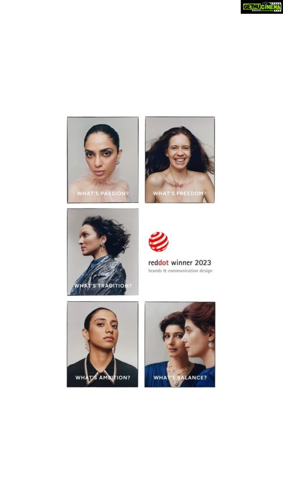 Kalki Koechlin Instagram - #RedDotWinner | Proud to announce that the Modern Perspectives campaign by Her Story has made an impact at this year’s Red Dot awards – one of the most prestigious design awards in the world. The campaign has won the Red Dot Award for Brands and Communication Design 2023, celebrating creative thought, impact and the seamless integration of a powerful concept across touchpoints. This win is particularly noteworthy as it positions a young modern Indian brand’s in-house efforts towards aesthetic and conceptual excellence ahead of some of the world’s top advertising agencies and global brand campaigns. The Modern Perspectives campaign (2022-2023) opened up a dialogue on modernity and questioned stereotypes, gender-assigned roles and expectations. Her Story chose not to counter those stereotypes with a stance of their own, but rather extend a seemingly simple question…so that every woman may discover her own answers in the context of her own life. The campaign celebrated different perspectives through the stories of five inspiring personalities – Anoushka Shankar, Smriti Mandhana, Kalki Koechlin, Twinkle Khanna, and Sobhita Dhulipala – capturing aspects of women that are often challenged by constructs of society, and celebrating the beauty of choice the modern woman. #HerStory #HerStoryJewels #JewelsWithCharacter #ModernPerspectives #RedDotAward #RedDotAward2023 #DesignThinking