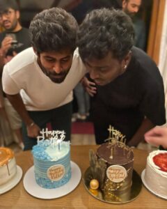Kathir Instagram - Happy Birthday my dear birthday twin atlee47 na!! Wishing you only the best.. Much love to you & @priyaatlee ka❤️🤗