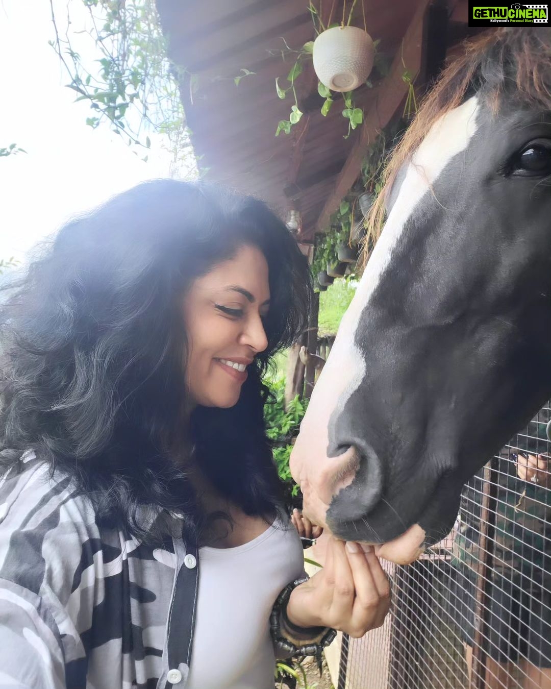 Kavita Kaushik Instagram - Now these are whom I call friends β€οΈ Grateful forever for this Heaven where animals aren't caged , each life is cared for and its play o clock always π₯° π #farmlife #shivaaz #lovelanguage #where #animals #are #valued #God #resides #there