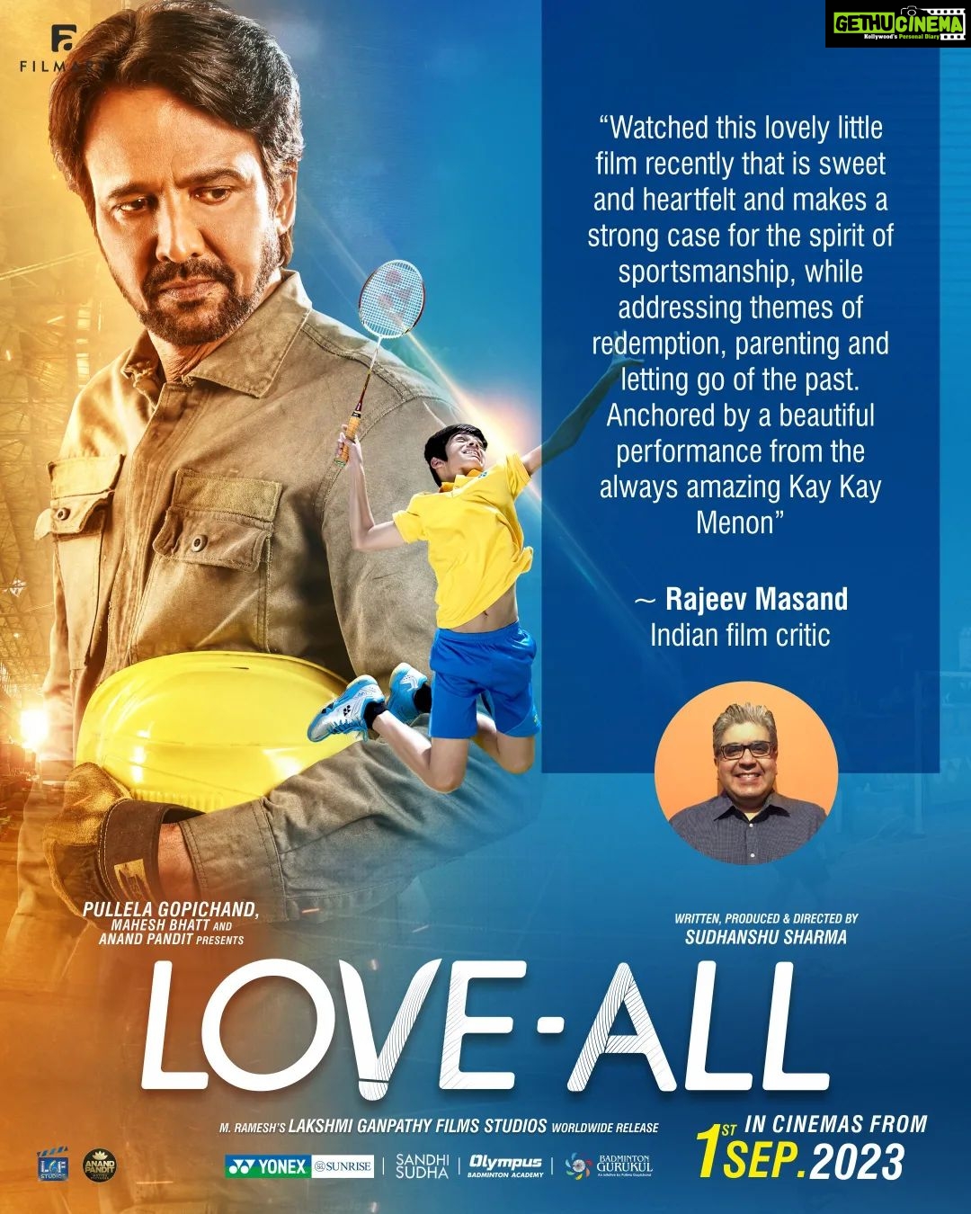 Kay Kay Menon Instagram - Rajeev MASAND ko bhi aayi PASAND ❤️ #LoveAll @rajeevmasand @kaykaymenon02 @swastikamukherjee13 @sudhanshu7s @gopichandpullela @supriya_devgun @yonex_sunrise_india @badmintongurukul @loveall.film @Lgfstudios @anandpandit @anandpanditmotionpictures @olympusindore #LoveAll1September #LoveAllReview #LoveAllFilm #LoveAllMovie #LoveAllBadminton #LoveAllTrailer #RajeevMasand #KayKayMenon #SwastikaMukherjee #SudhanshuSharma #NewRelease #Bollywood #SportsFilm #SportsMovie India