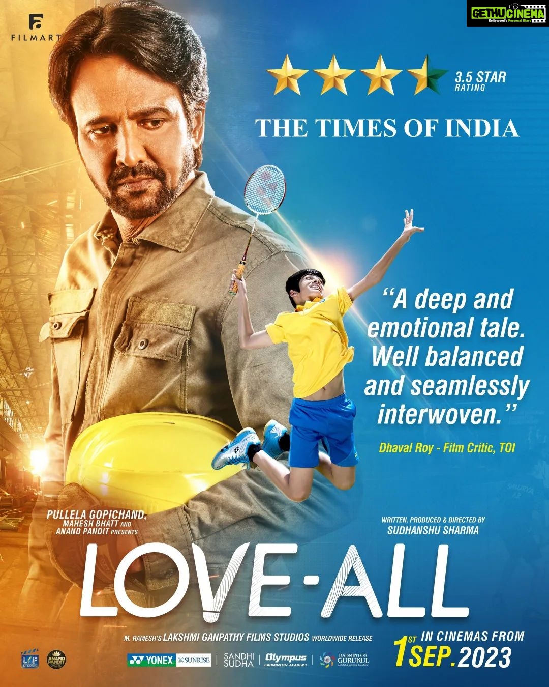 Kay Kay Menon Instagram - Top media is appreciating the film in a big way....now it's your turn to experience what they've seen....from September 1st, in Cinemas, #LoveAll #LoveAllReview @timesofindia @dhavalroy @abplivenews @abpnewstv @amitbhatia1509 @dainikbhaskar_ @ashishtiwarireal @nbt_news #LoveAll1September @kaykaymenon02 @sudhanshu7s @swastikamukherjee13 @Shriswara @vikrampbhatt @gopichandpullela @supriya_devgun @yonex_sunrise_india @badmintongurukul @loveall.film @lgfstudios @anandpandit @anandpanditmotionpictures @arkjain_5 @tanishka.mihi @sumitarora1980 @iamalamkhan @rajabundelaofficial @satyakamanand @atul_srivastava31 @musicsaurabhvaibhav @ankit.pandey.90 @mazelvyas_official @deeprambhiya_99 @kabirverma247 #LoveAllFilm #LoveAllMovie #LoveAllBadminton #KayKayMenon #SwastikaMukherjee #SudhanshuSharma #NewRelease #Bollywood #SportsFilm #SportsMovie Delhi