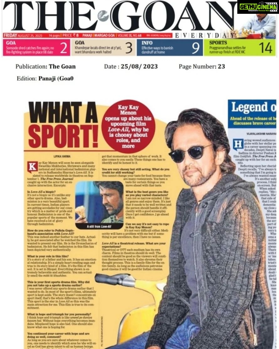 Kay Kay Menon Instagram - Love-All Media Coverage across India... Thank you all! Let's make Sports integral part of life! #LoveAll #LoveAll1September #LoveAllFilm #LoveAllMovie #LoveAllBadminton #LoveAllTrailer #KayKayMenon #SwastikaMukherjee #SudhanshuSharma #NewRelease #Bollywood #SportsFilm #SportsMovie भारत