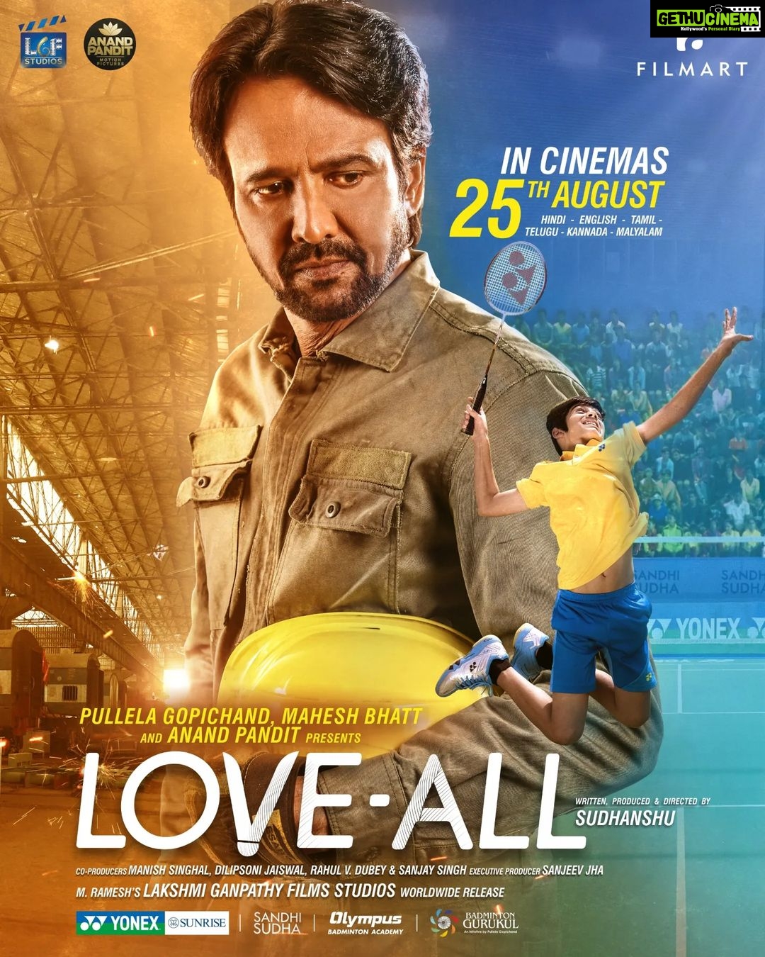 Kay Kay Menon Instagram - Wouldn’t be lying if I say that I was thrilled when offered to be the protagonist in a Sports drama! It felt just right, given my love for sports and tremendous respect for sportsmen & sportswomen! A lovely film by Sudhanshu where #Badminton is the true 'star'! To have our Badminton Guru & Legend, the iconic Pullela Gopichand, presenting this film to the world, gives me and the entire unit, immense satisfaction that we have been true to the authenticity and glory of the sport! LOVE-ALL to hit theatres on 25th Aug. Hold your racquets firm, the birdie is about to fly. #LoveAll @swastikamukherjee13 @sudhanshu7s @vikrampbhatt @gopichandpullela @yonex_sunrise_india @Film_Art_Prods @dangal_tv_channel @lgfstudios @anandpandit @anandpanditmotionpictures @arkjain_5 @deeprambhiya_99 @kabirverma247 @badmintongurukul @supriya_devgun @olympusindore #SudhanshuSharma #lgfstudios #NewRelease #Bollywood #SportsFilm #SportsMovie #LoveAllFilm #LoveAllMovie #LoveAllBadminton