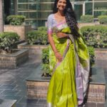 Keerthi Pandian Instagram - February is always full of Love and Celebration 💚 #sareelove #february