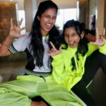 Keerthi Pandian Instagram - Always and forever twinning with my craziest and most favourite munchkin! 💚 This birthday baby being the biggest fan of @billieeilish , our vibe, clothes and the whole party had to be in neon green 💚 And as she wished we obviously arrived in style for her party 🧑🏾‍🎤 #happybirthday #niece