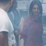 Keerthi Pandian Instagram - My most favourite part about shooting for the film #Anbirkiniyal was the freezer zone. All movements and stunts were made super exciting by these super humans! Clearly you can see my excitement (and rudolf-the-red-nose face) with the amazing @anbariv_action_director and @prabu_stunts_pc_ ! 🦾 Movie streaming on @primevideoin ALSO, Anbirkiniyal will be telecasted on @kalaignartvofficial coming august 15, Independence Day special! ♥️
