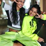 Keerthi Pandian Instagram - Always and forever twinning with my craziest and most favourite munchkin! 💚 This birthday baby being the biggest fan of @billieeilish , our vibe, clothes and the whole party had to be in neon green 💚 And as she wished we obviously arrived in style for her party 🧑🏾‍🎤 #happybirthday #niece