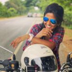 Keerthi Pandian Instagram - Sunday done right with my beast baby! 🐉 @royalenfield #rideaway #sunday #royalenfieldmeteor ECR