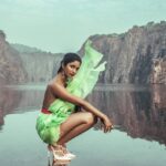 Keerthi Pandian Instagram - A walk on water 🦋 Featuring @keerthipandian Photography : @palaniappansubramanyam Hair & Make Up : @reenapaiva Outfit : @weddingnessallaboutdreams @anwar.sharif Accessories: @kalon_artjewellery