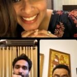 Keerthi shanthanu Instagram – a fun chat session wth the super cool @r_sarath_kumar sir and charming @amitash12 
#Paramporul team