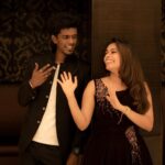 Keerthi shanthanu Instagram - Hosting along with @bjbala_kpy is semma fun🤩 sweet guy! For #pichaikaran2 audio launch ! Thank u @camerasenthil anna for these quick & fun captures 🤩 Outfit : @malarvikrambridalcouture