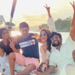 Keerthi shanthanu Instagram – To one memorable trip…. In every aspect 🤣🧿 
#happyfriendshipday 💛🎊
@dir_thiru @kanithiru10 @kikivijay11