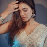 Ketika Sharma Instagram - Au clair de lune 🌗 #2 Styled by @rashmitathapa Wearing @sabaahat Jewellery @amrapalijewels Shot by @puchi.photography HMU @makeuphairbyrahul Draping @deparsalon #brotheavatar #prereleaseevent #promotional #look #whitetheme #brotheavatarfromjuly28🌀