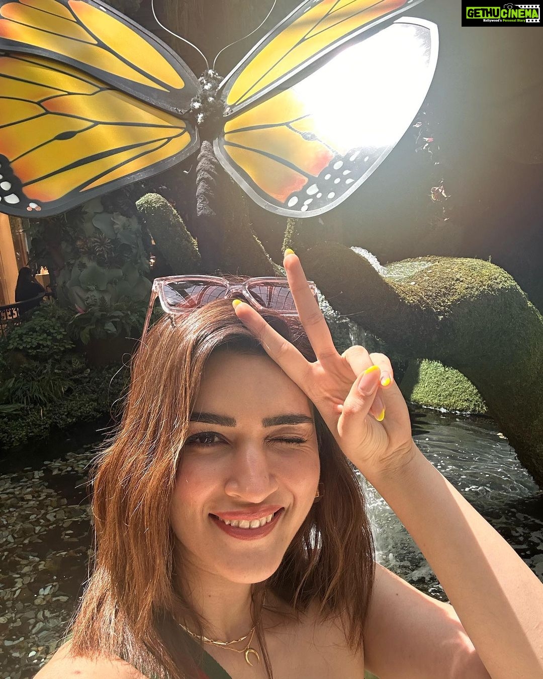 Kriti Sanon Instagram - Chaotic - Super Fun - Memorable From missing flights to forgetting phones in cabs, to magic shows, pouts, butterflies, songs on streets and incredible nights.. Vegas- thank you for a memorable weekend! π₯³π«Άπ»π @nupursanon @sukritigrover
