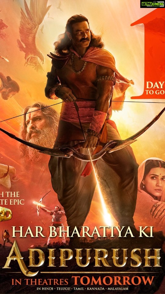 Kriti Sanon Instagram - Let the divine essence of Adipurush touch your soul and ignite a fire of devotion within you! 🙏❤️ Advance Booking Open Now! Link in Bio. #Adipurush in cinemas tomorrow! ✨ @actorprabhas @omraut #SaifAliKhan @mesunnysingh #BhushanKumar #KrishanKumar @vfxwaala @rajeshnair29 @devdatta.g.nage @ajayatulofficial @sachettandonofficial @paramparatandonofficial @sachetparamparaofficial @manojmuntashir @shivchanana @neerajkalyan24 @tseriesfilms @tseries.official @retrophiles1 @uvcreationsofficial @officialadipurush @uppalapatipramod #Vamsi @aafilms.official @paytmtickets