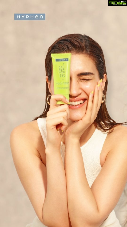 Kriti Sanon Instagram - All I Need Sunscreen SPF 50 PA++++🫶🏻✨ Ever since i started my skincare journey, I never ever compromised on SPF. And for HYPHEN, we had to create something that hyphens moisturization with sun protection and goes even further, targeting sunspots and blue light damage. Too much to ask for? Well, say HELLO to the All I Need Sunscreen SPF 50 PA++++ - your ultimate sun-shield that protects from UV damage as well as blue light. 🌞 It is very lightweight, fragrance-free and leaves no white cast. All I Need Sunscreen truly lives up to its name - it's all YOU need in a sunscreen. Hyphen it into your routine now at letshyphen.com! In this sunscreen we have HYPHENED 7 super-powerful ingredients like: ➖ Kakadu Plum: Brightens your skin ➖ Niacinamide: Reduces Pigmentation ➖ Kojic Acid: Reduces sun-spots ➖ Ceramides: Rebuild & strengthen skin’s barrier ➖ Hyaluronic Acid: Deeply hydrates ➖ Vitamin E: Protects from UV damage ➖ Aloe Vera Extract: Prevents water loss from skin Head to letshyphen.com to HYPHEN us into your daily life! #Hyphen #LetsHyphen #HaveItAll #HyphenItAll #NewBeginnings #Skincare #AllINeedSunscreen #Sunscreen #SunShield #Hydration #SkincareEssentials #NewLaunch #CleanBeauty #VeganSkincare #PetaCertified #SustainableBeauty