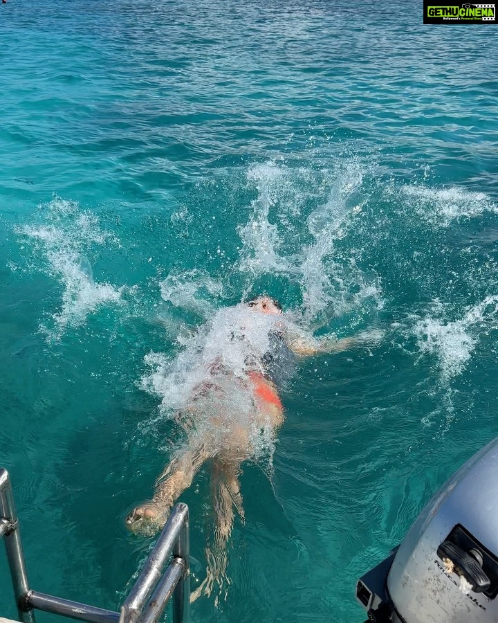 Krystle D'Souza Instagram - Just A happy piscean in the middle of the ocean with so many fish 🐠 Last slide was the before of these afters! . . . Outfit - @angelcroshet_swimwear x @dinky_nirh Accessories- @y2_kii . #MauritiusNow #FeelOurIslandEnergy #mauritiustourism @mauritius.tourism #bluebaymarinepark #waterbaby Blue Bay Marine Park