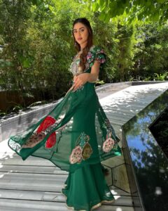 Krystle D'Souza Instagram - Day 1 of ganpati bappa ! 

Outfit: @vastra_by_ps
Jewellery: @shringaaar.theethnicstory
PR : @vblitzcommunications
.
.
#ganpati #festival #festive #festiveoutfit #ganeshchaturthi