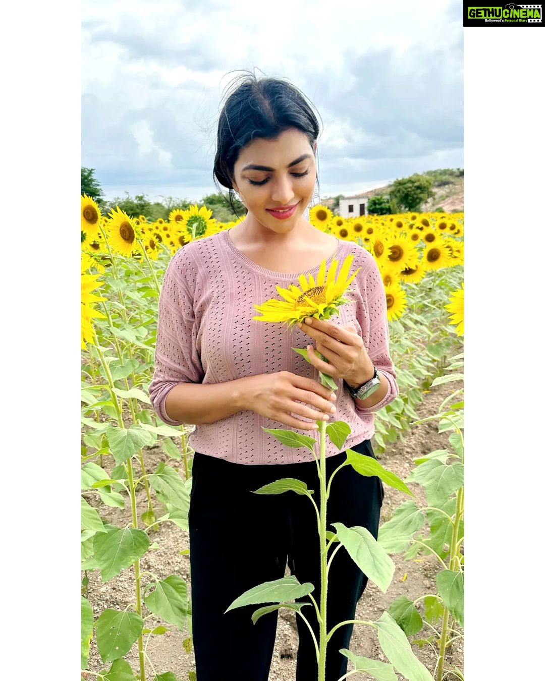 Lahari Shari Instagram - Feeling like a sunflower among sunflowers! π»π», Can't stop smiling, surrounded by the happiest flowers in the world π»βοΈ Hampi's Seetharama Tanda Sunflower Garden is definitely a bucket list destination for any flower lover! πΊπΌ #SunflowerLove #Hampi #SeetharamaTanda #NatureRocks #HappyVibes #HappySunflower #HampiHeaven #FlowerPower