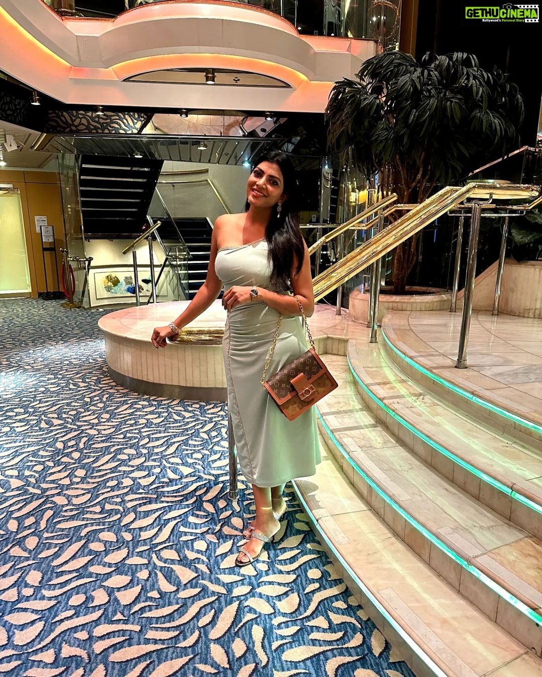 Lahari Shari Instagram - Striking a pose on this epic cruise adventure! πβ¨β So grateful for these happy moments that make life shine brighter. Sipping on the good vibes and cruising through life like! β€ Designer And Stylist : @adamohyd #LivingMyBestLife #CruiseLife #PoseAndPose #HappyVibes #MakingMemories #AdventureAwaits #Wanderlust #OceanLove #SmileWide #PositivityOverload #CruisingLikeABoss #PosingOnDeck #HappyTimesAhead #LivingMyBestLife #OceanVibes #VacationModeOn
