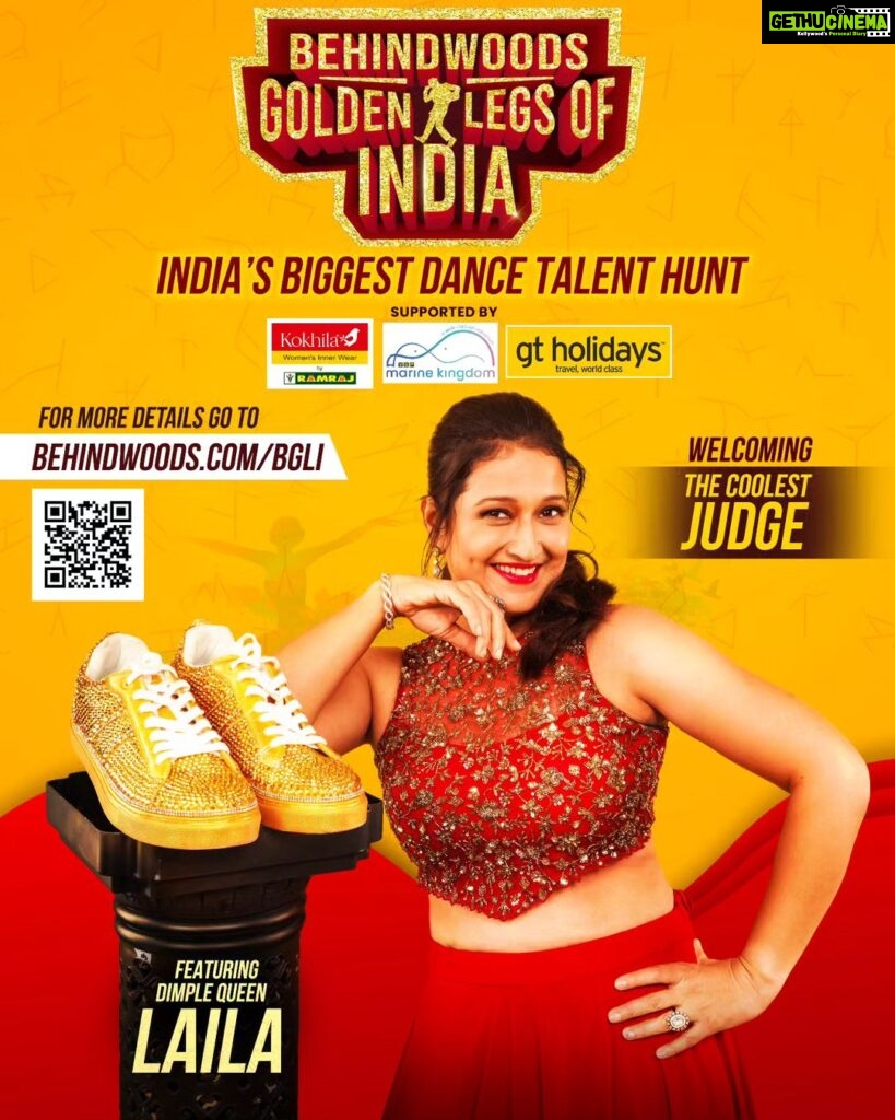 Laila Mehdin Instagram - Hey Folks, I'm super excited to be a Judge in this awesome dance show!😍 Behindwoods Golden Legs Of India🔥 India's Biggest Talent Hunt 💥 @behindwoodsofficial Let's have a blast and can't wait to have extreme fun! 🎉😎 Register now: https://www.behindwoods.com/bgli/ Photography- @camerasenthil Studio: @abc_photostudio Styling: @sunilkarthik_sk Outfit - @fatiz_official Jewellery - @fineshinejewels Makeup- @jaanumakeoverartistry Hairstyle @srimathi_hairstylist @laila_laughs