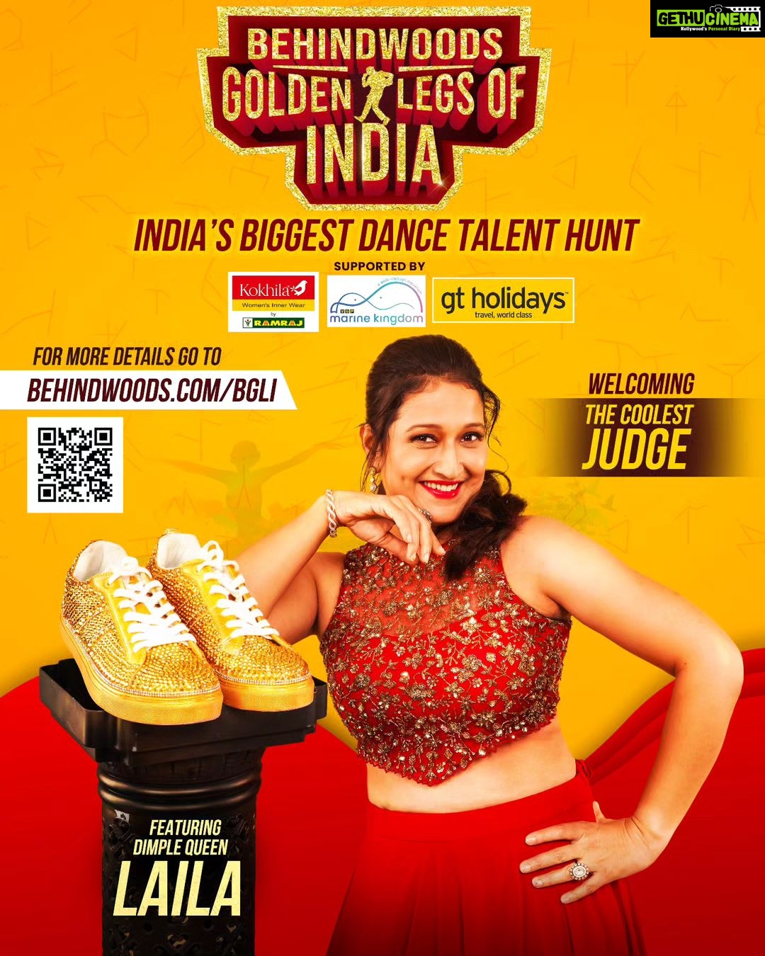 Laila Mehdin Instagram - Hey Folks, I'm super excited to be a Judge in this awesome dance show!๐ Behindwoods Golden Legs Of India๐ฅ India's Biggest Talent Hunt ๐ฅ @behindwoodsofficial Let's have a blast and can't wait to have extreme fun! ๐๐ Register now: https://www.behindwoods.com/bgli/ Photography- @camerasenthil Studio: @abc_photostudio Styling: @sunilkarthik_sk Outfit - @fatiz_official Jewellery - @fineshinejewels Makeup- @jaanumakeoverartistry Hairstyle @srimathi_hairstylist @laila_laughs