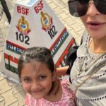 Lakshmi Manchu Instagram - “Vande Matram!! Vande Matram!!” With every chant, the love and admiration for India grew deeply in mine and Nivi’s hearts. We were mesmerised by the strong display of patriotism displayed by our Indian army at the Wagah Border. It was a wonderful day spent celebrating our great nation and with every “Vande Matram!! Vande Matram!!” the respect and pride, we felt, grew tenfolds! It felt awesome to take Apple to the Wagah Border right before her birthday! Creating memories 💞 A special thanks to @bsf_india for the amazing hospitality and the informative tour. Wagah Border, Atary