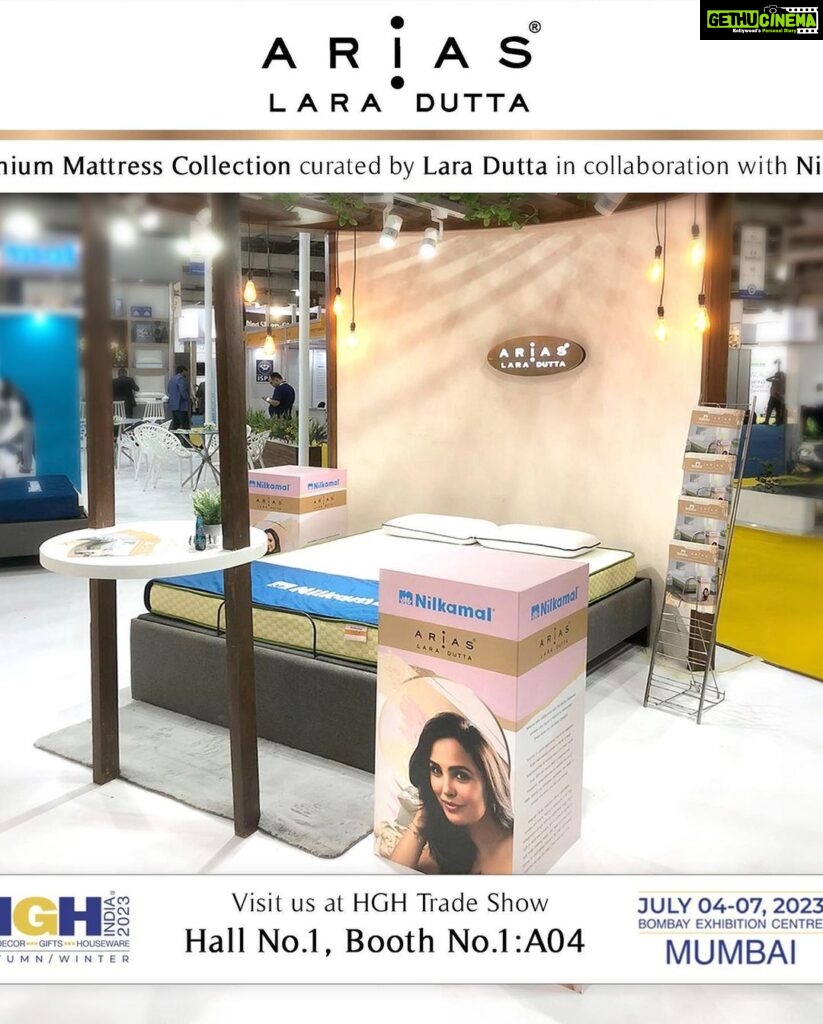 Lara Dutta Instagram - I am Happy to share, my brand Arias, has extended into another key category in the Home & Lifestyle space with the launch of Arias Mattresses in collaboration with Nilkamal. You can checkout the entire range displayed at HGH trade show #AriasHome #WorldofArias #AriasLifestyle