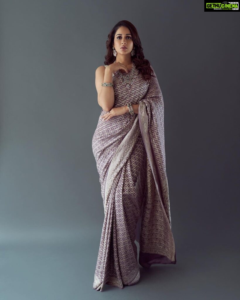 Lavanya Tripathi Instagram - A look in a saree is enough to slay.. Styled by - @ashwin_ash1 & @hassankhan_3 Style team - @stylebyannapurna @avinash_kajjam @ahmedxmirza Saree - @shantibanaras @elevate_promotions 📸- @ishan.n.giri