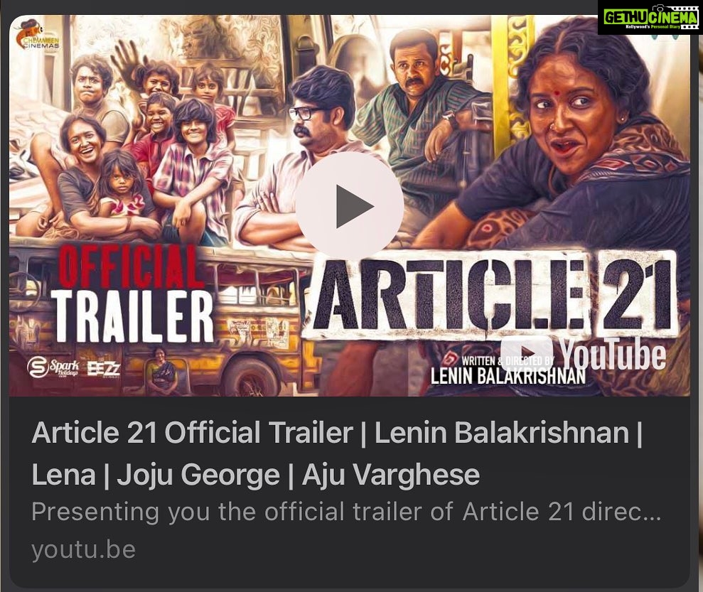 Lena Kumar Instagram - Trailer out now !! Link in story. Article 21 coming to theatres July 28 @ajuvarghese, @lenin_balakrishnan, @iminemyme, @dhanoop_joseph, @gopisundar_official, @ashkarali_cinematographer, @renganaath_r, @rasheedahammedclt, @malalyalam_movie_article_21 #article21 #article21malayalammovie #lena #ajuvarghese #jojugeorge #gopisundar #righttolive