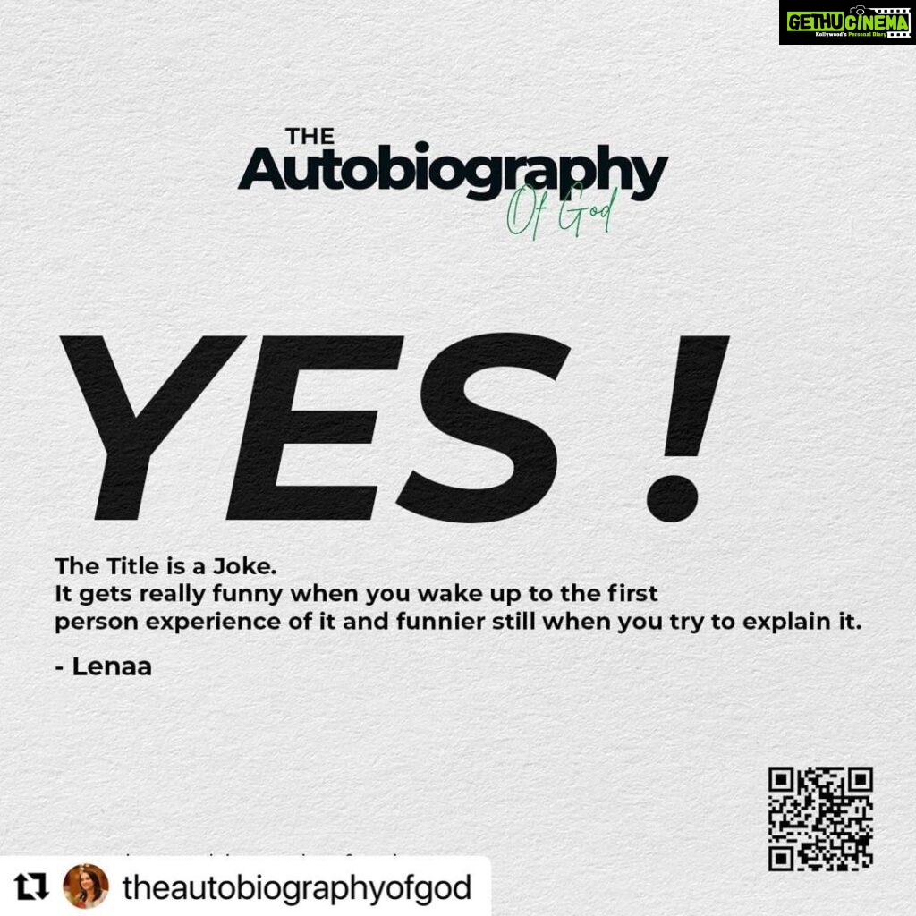 Lena Kumar Instagram - #Repost @theautobiographyofgod 'The Autobiography of God' is a humble attempt to prepare the reader for the process of waking up or self-realization.It does not have to be an esoteric experience. It is the very nature of everything and the foundation upon which individual life is built. www.theautobiographyofgod.com | Lenaa . . . #self #selflove #selfrealisation #motivation #inspiration #transformation #coaching #lifecoach #newself #leadership #entrepreneur #Life #love #joy #paradigm #shift #decisionmaking #attraction #manifestation #creation #actor #psychologist #mindhacker #lifehacker #potential #highervibefamily #TAOG #theautobiographyofgod #Lenaa