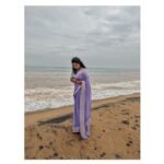 Leona Lishoy Instagram - I miss the drizzling beach vibe of Pondy :( . . Saree @kathabyanupama.studio 🦋 Click @iambobbyeric