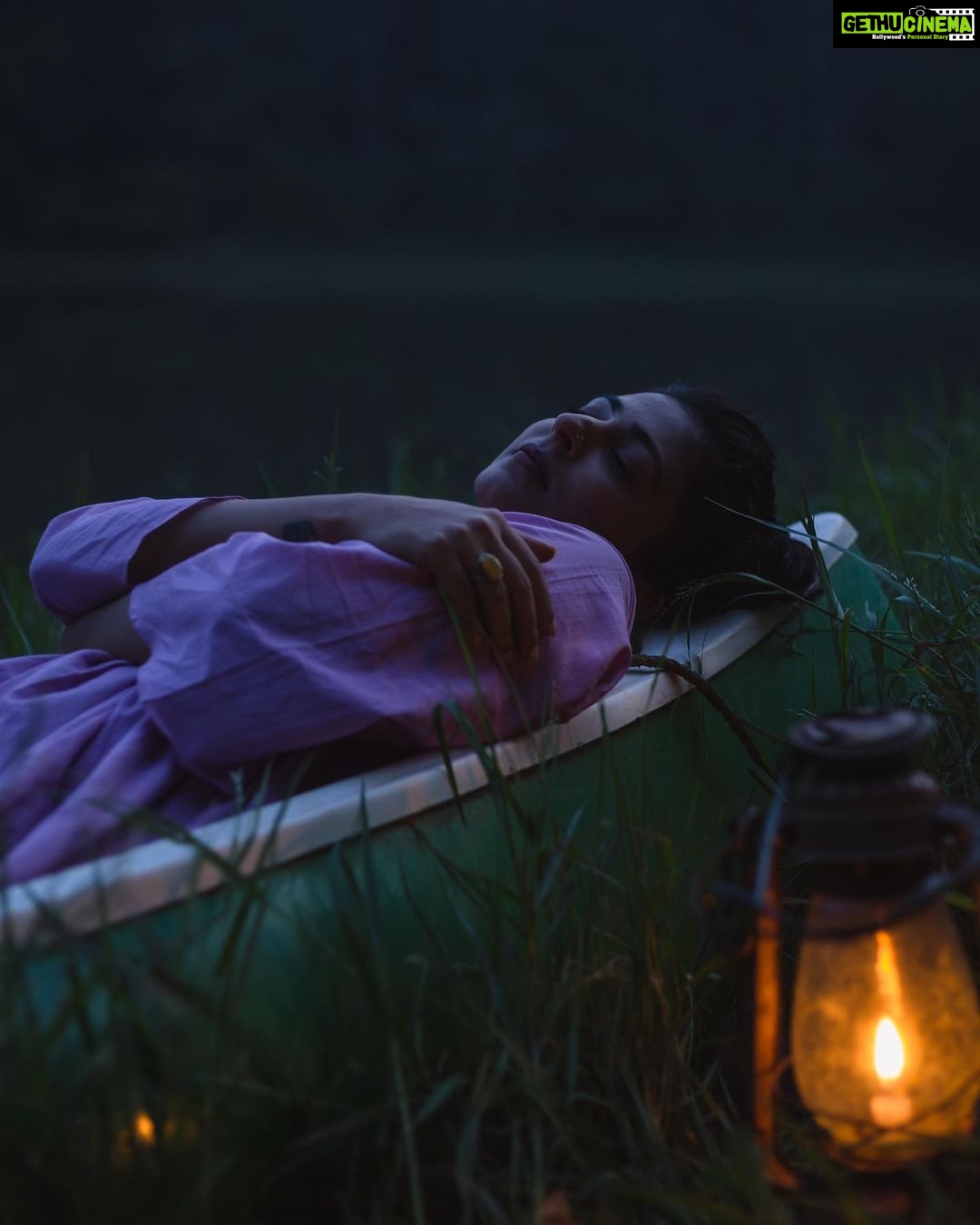 Leona Lishoy Instagram - The bliss of silence. . . Magical capture @prathishm 👗@verandahstore Styling @sonia__chacko Magical location & concept @off_beat___