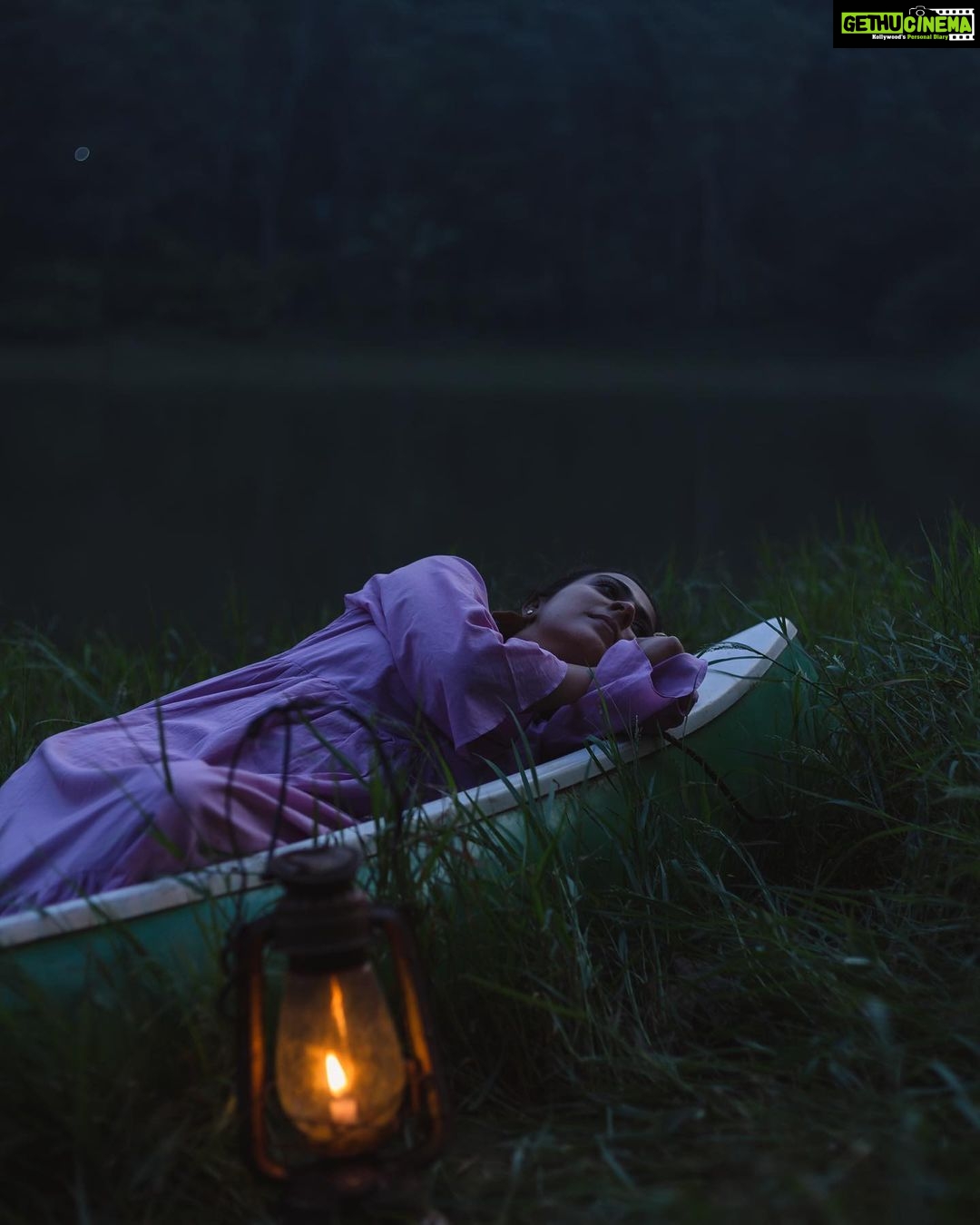 Leona Lishoy Instagram - The bliss of silence. . . Magical capture @prathishm 👗@verandahstore Styling @sonia__chacko Magical location & concept @off_beat___