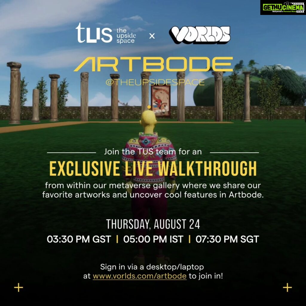 Lisa Ray Instagram - Get ready for a live walkthrough in our metaverse gallery, Artbode with Team TUS! We're going to chat about our fave artworks, spill the tea on all the cool features, and give you the grand tour of our Vorlds' space. Don’t miss out – it's going to be fun! ⚡🕹️ Date and Time: Thursday, 24th August, 03:30 PM GST | 05:00 PM IST | 07:30 PM SGT | 03:30 PM GST To join the event, simply enter our Artbode space on the date and time mentioned above. You can sign in via a desktop/laptop at www.vorlds.com/artbode to enter. You can also find the link in our bio. See you there! . . . . . . . . . #metaverse #metaversenft #metaversegeneration #metaversenews #metaverseinfluencer #nfts #nftartwork #TheUpsideSpace #TUS