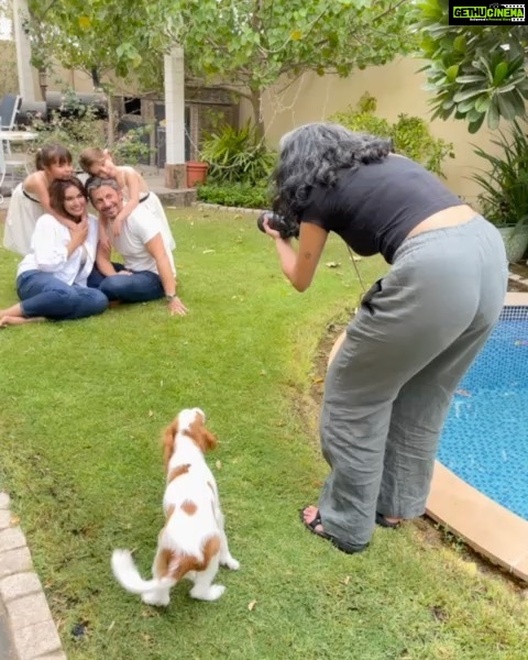 Lisa Ray Instagram - Thanks @by.ushma devi and @makeupbymaitreyi for braving the sandstorm today to capture some moments in the Ray-Dehni mad, chaotic household. (Yes, we are that family that does the annual white shirt group photos 😂) I notice I’ve become terribly impatient and dare I say, awkward, in front of the camera lately, like a spell has broken. Perhaps on a deeper level this self-consciousness with being photographed marks the transition between swimming in the river and clambering out onto the sandy bank to watch the current stream by. I’M OVER IT. The desire to be seen a particular way, to play with artifice and disappear into a different character that photography afforded me my entire career has faded. But then I never truly prioritised grabbing eyeballs. Anyhow, today I’d rather watch my family being captured by the skillful eye of @by.ushma who specialises in natural, authentic images which is what draws me to her as a photographer and friend. Waiting - such an exquisite practise in a world of instant gratification - now for the results.