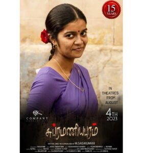 M. Sasikumar Instagram - #subramaniyapuram @swati194 as thulasi 
Re-Releasing on 4th August 

#15yearsofsubramaniapuram 
#theatre #Movie