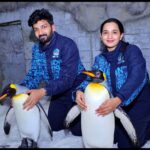 Malavika Krishnadas Instagram - Pingu has always been one of my favorite cartoon …Got a chance to give them a warm hug in real 🥹🫶🏻🐧 Btw they are husband and wife like us 🤪😜