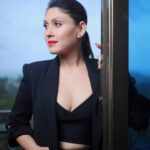 Manjari Fadnnis Instagram - Embrace your dark side…. Hair: @nisha.padhariya Photography : @ak_770078 Manager : @babubhaithiba PR: @v4uprmedia #black #blackmagic #style #fashion #manjarifadnis #redlips