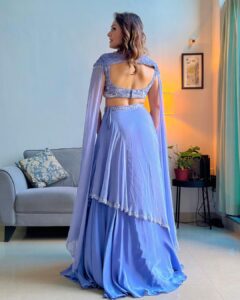 Manjari Fadnnis Instagram - If I were a flower I would be Lavender. She’s the type of flower that can still grow & bloom after a forest fire 🔥

Styled by: @v4ustyling
Outfit: @greatmillscollective
@labeljadebyashima
PR: @v4umedia
Manager: @babubhaithiba
Pics courtesy:  @yashkurle 

#Lavender #indianoutfit #wedding #bollywoodshaadi  #styling #beautiful #indianactress #manjarifadnis #indianwedding #trending #trendingreels #bollywoodactress
