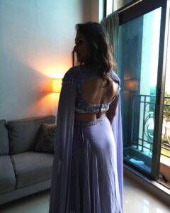Manjari Fadnnis Instagram - If I were a flower I would be Lavender. She’s the type of flower that can still grow & bloom after a forest fire 🔥

Styled by: @v4ustyling
Outfit: @greatmillscollective
@labeljadebyashima
PR: @v4umedia
Manager: @babubhaithiba
Pics courtesy:  @yashkurle 

#Lavender #indianoutfit #wedding #bollywoodshaadi  #styling #beautiful #indianactress #manjarifadnis #indianwedding #trending #trendingreels #bollywoodactress