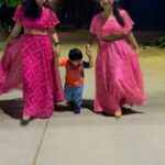Manjula Paritala Instagram – #running with the little one was like 🥰 no words 💕 
#sisters twinning @designs.surya