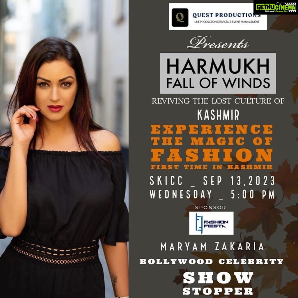 Maryam Zakaria Instagram - Looking forward to walk for @rameshdembla and to Visit Kashmir for the first time 😃❤ #fashionshow #showstopper #kashmir