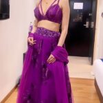 Meenakshi Dixit Instagram – It’s a Purple Day today 💜 
Dressed in @archithanarayanamofficial 
For a #landvision #LVD Award show in #hyderabad 

#meenakshidixit #reelsvideo #reelsinstagram #lehenga #indowestern Hyderabad