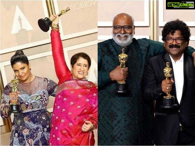 Meenakshi Dixit Instagram - Congratulations India for making history at Oscars 2023…Such a proud moment ❤️👏💪 #oscars2023 #naatunaatu #RRR #guneetmonga #theelephantwhisperers @theacademy