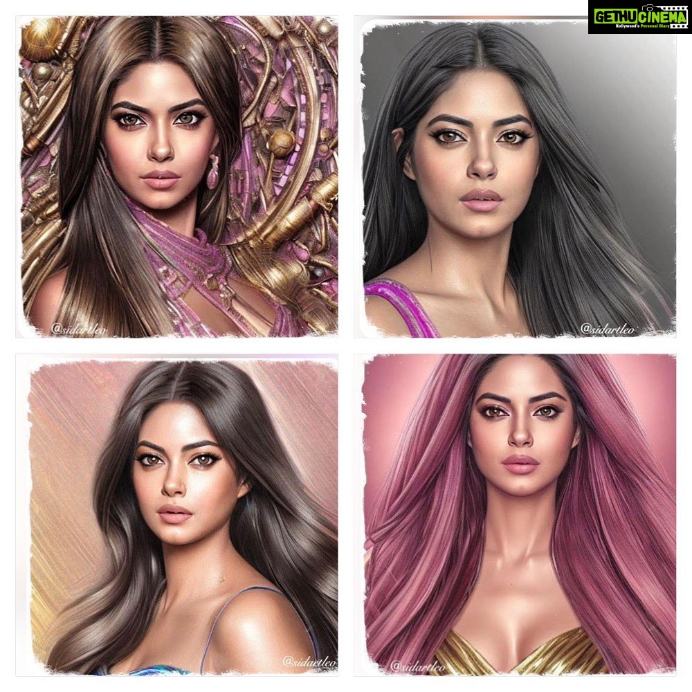 Meera Chopra Instagram - @sidartleo made these stunning images of mine. Which is the best one? My fav is no.2 !